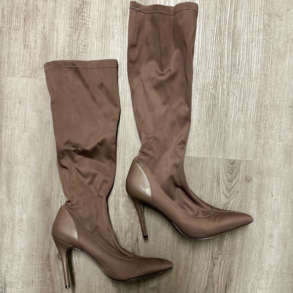 Charles By Charles David Shoes - CHARLES BY CHARLES DAVID Taupe Stetch Knee High Boots 8.5